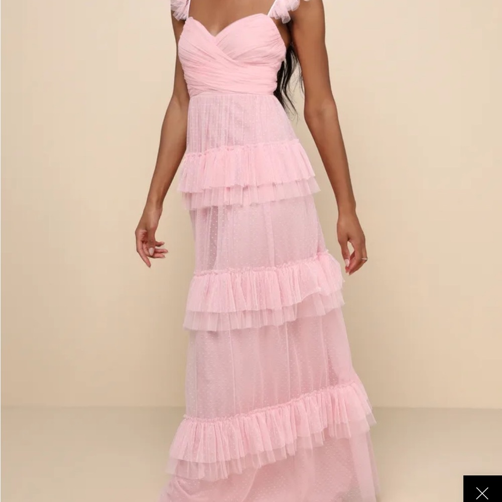 Pink Ruffle Maxi Dress